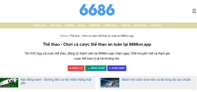 Cá cược thể thao tại Nhà Cái 6686 VN App đa dạng môn thể thao